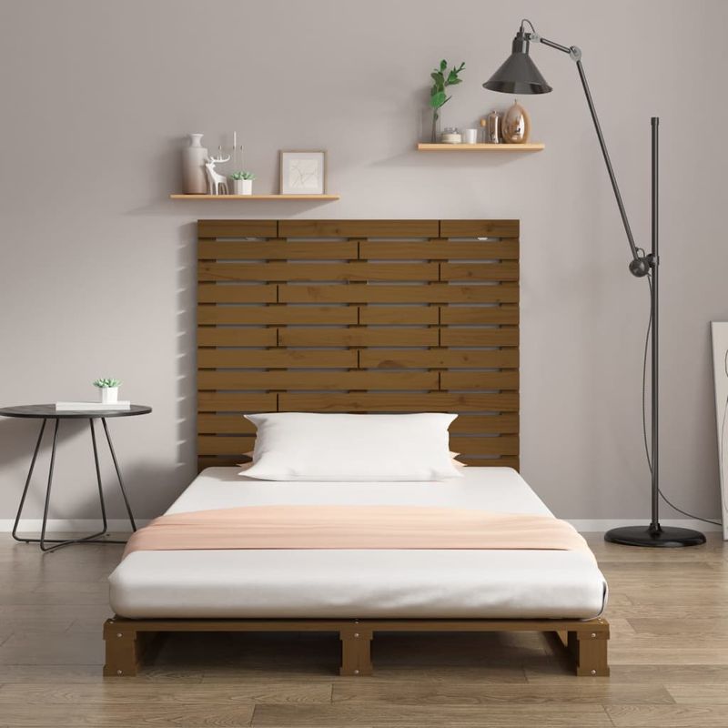 Casa si Gradina - Mobilier - Paturi si accesorii - Accesorii paturi - Tablie de pat pentru perete, maro miere, 106x3x91,5 cm lemn pin - Infinity.ro