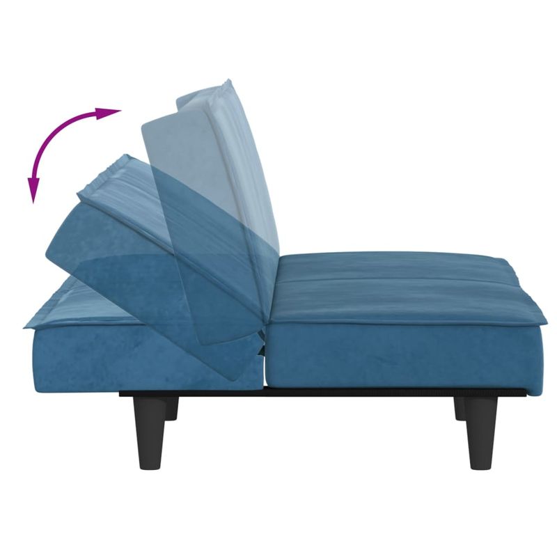 Casa si Gradina - Mobilier - Canapele si coltare - Canapele - Canapea extensibila, albastru, catifea - Infinity.ro