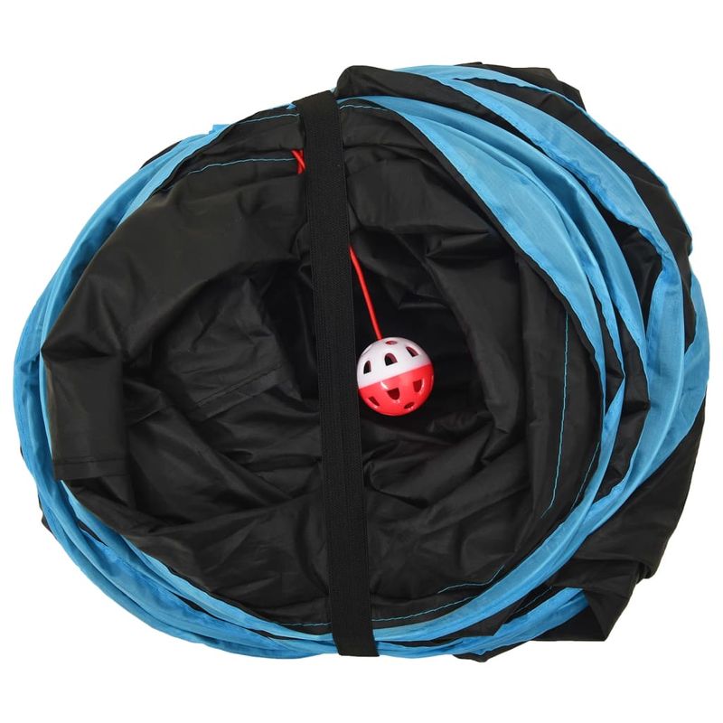 Jucarii, Copii si Bebe - Jucarii si jocuri - Jucarii de exterior - Spatii de joaca si accesorii - Tunel pentru pisici in forma S, negru/albastru 122 cm poliester - Infinity.ro