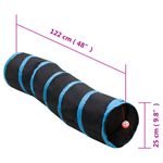 Jucarii, Copii si Bebe - Jucarii si jocuri - Jucarii de exterior - Spatii de joaca si accesorii - Tunel pentru pisici in forma S, negru/albastru 122 cm poliester - Infinity.ro