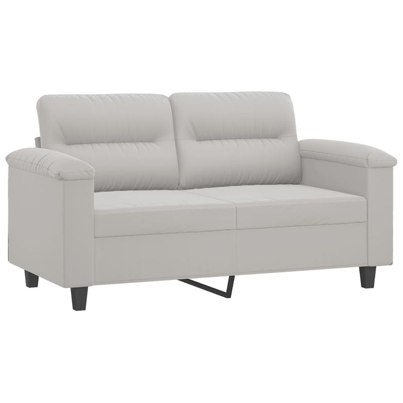 Casa si Gradina - Mobilier - Seturi de mobilier - Seturi living - Set de canapele cu perne, 2 piese, gri deschis, microfibra - Infinity.ro