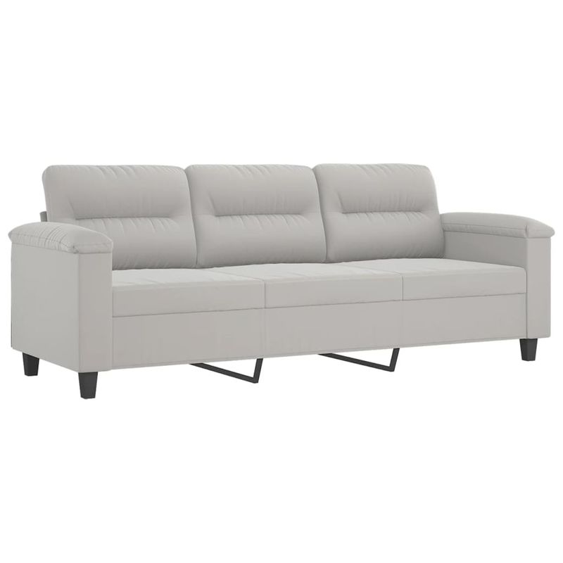 Casa si Gradina - Mobilier - Seturi de mobilier - Seturi living - Set de canapele cu perne, 2 piese, gri deschis, microfibra - Infinity.ro