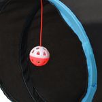 Petshop - Accesorii petshop - Jucarii animale - Ansambluri de joaca - Tunel pentru pisici in forma S, negru și albastru, 25 cm, poliester, model 5 căi - Infinity.ro