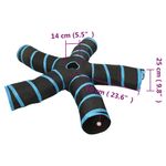 Petshop - Accesorii petshop - Jucarii animale - Ansambluri de joaca - Tunel pentru pisici in forma S, negru și albastru, 25 cm, poliester, model 5 căi - Infinity.ro