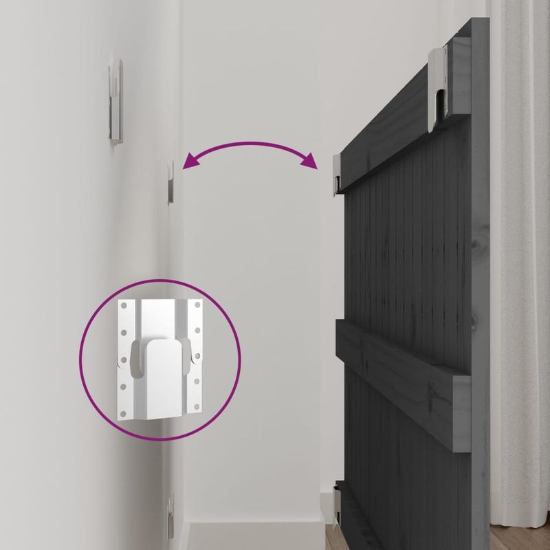 Casa si Gradina - Mobilier - Paturi si accesorii - Accesorii paturi - Tablie de pat pentru perete, gri, 108x3x60 cm, lemn masiv pin - Infinity.ro