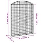 Casa si Gradina - Gradina si terasa - Garduri, panouri si accesorii - Cos gabion arcuit, 150x30x200/220 cm, fier galvanizat - Infinity.ro