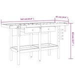 Casa si Gradina - Constructii - Scule de mana si unelte - Mese si bancuri de lucru - Banc de lucru cu sertare și menghine, 162x62x83 cm, lemn acacia, model fără dulap - Infinity.ro