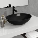 Casa si Gradina - Sanitare - Lavoar baie si accesorii - Lavoare si piedestale - Chiuveta din sticla, negru, 50x37x14 cm - Infinity.ro