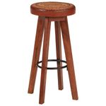 Casa si Gradina/Mobilier/Scaune si fotolii/Scaune - Scaune de bar, 2 buc., piele naturala si lemn masiv de acacia - Infinity.ro