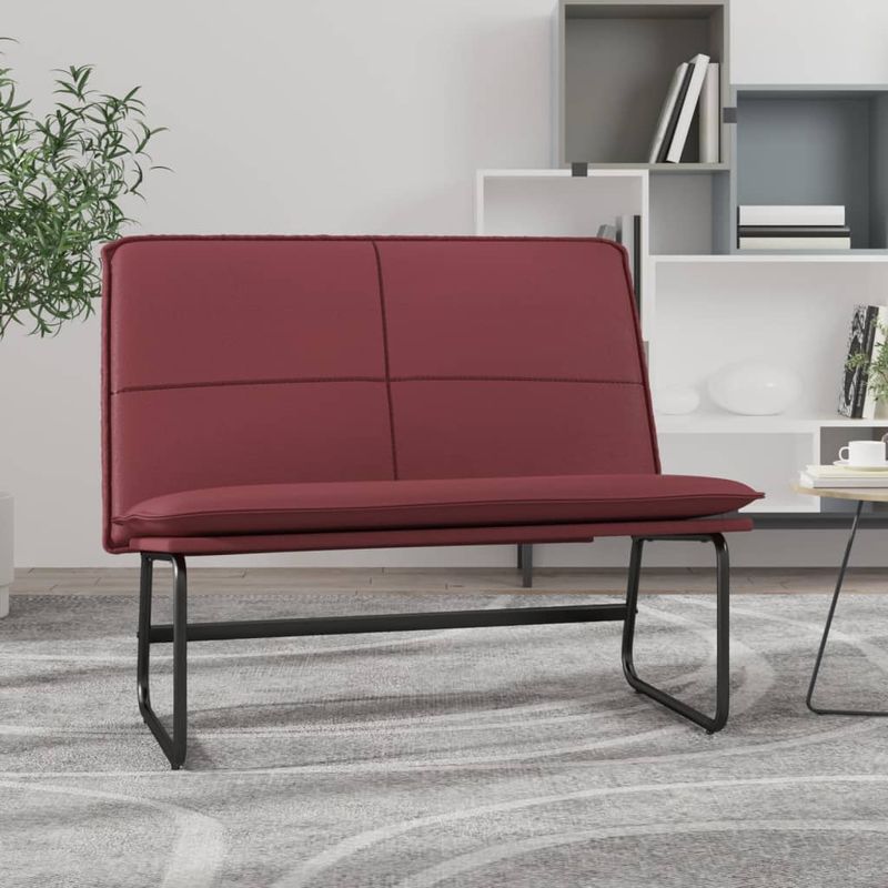 Casa si Gradina - Mobilier - Canapele si coltare - Banchete - Banca, rosu vin, 100x75x76 cm, piele ecologica - Infinity.ro