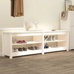 Casa si Gradina - Mobilier - Organizare si depozitare - Organizator incaltaminte - Banca pentru pantofi, alb, 160x36,5x50 cm lemn masiv pin - Infinity.ro