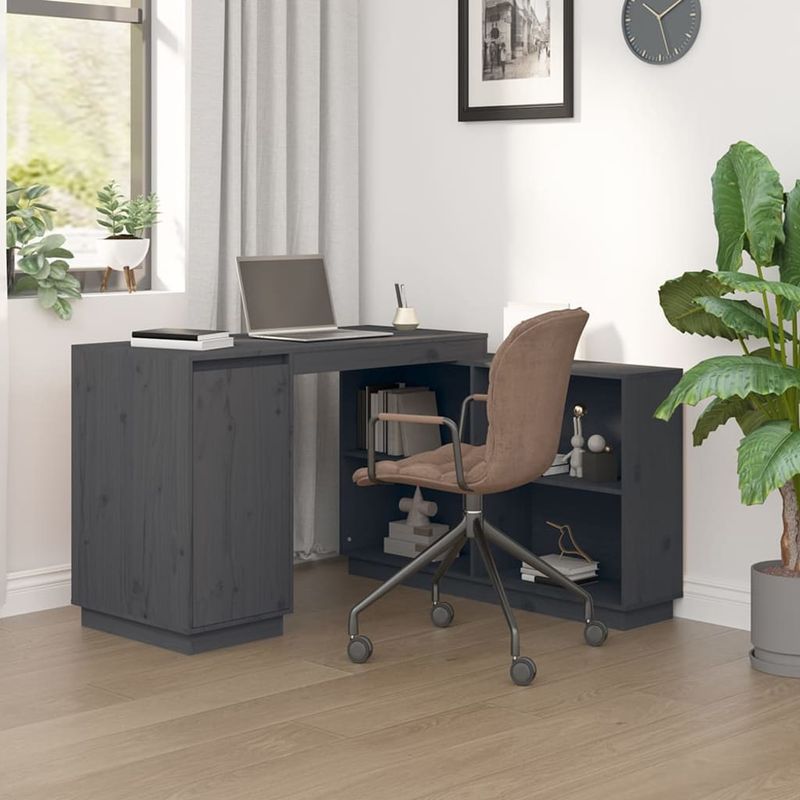 Casa si Gradina - Mobilier - Mese si birouri - Birouri - Birou, gri, 110x50x75 cm, lemn masiv de pin - Infinity.ro