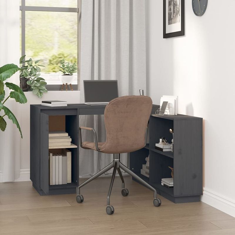 Casa si Gradina - Mobilier - Mese si birouri - Birouri - Birou, gri, 110x50x75 cm, lemn masiv de pin - Infinity.ro