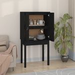Casa si Gradina - Mobilier - Comode si corpuri - Corpuri bucatarie - Dulap inalt, negru, 60x40x120 cm, lemn masiv de pin - Infinity.ro