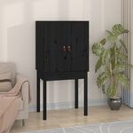 Casa si Gradina - Mobilier - Comode si corpuri - Corpuri bucatarie - Dulap inalt, negru, 60x40x120 cm, lemn masiv de pin - Infinity.ro