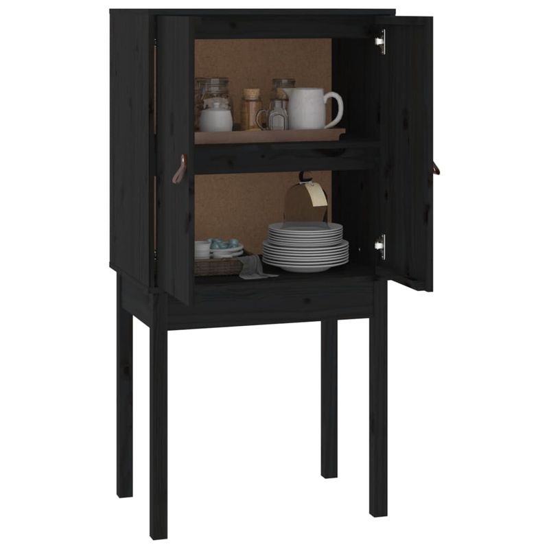 Casa si Gradina - Mobilier - Comode si corpuri - Corpuri bucatarie - Dulap inalt, negru, 60x40x120 cm, lemn masiv de pin - Infinity.ro
