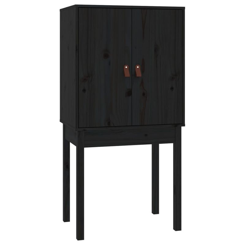 Casa si Gradina - Mobilier - Comode si corpuri - Corpuri bucatarie - Dulap inalt, negru, 60x40x120 cm, lemn masiv de pin - Infinity.ro