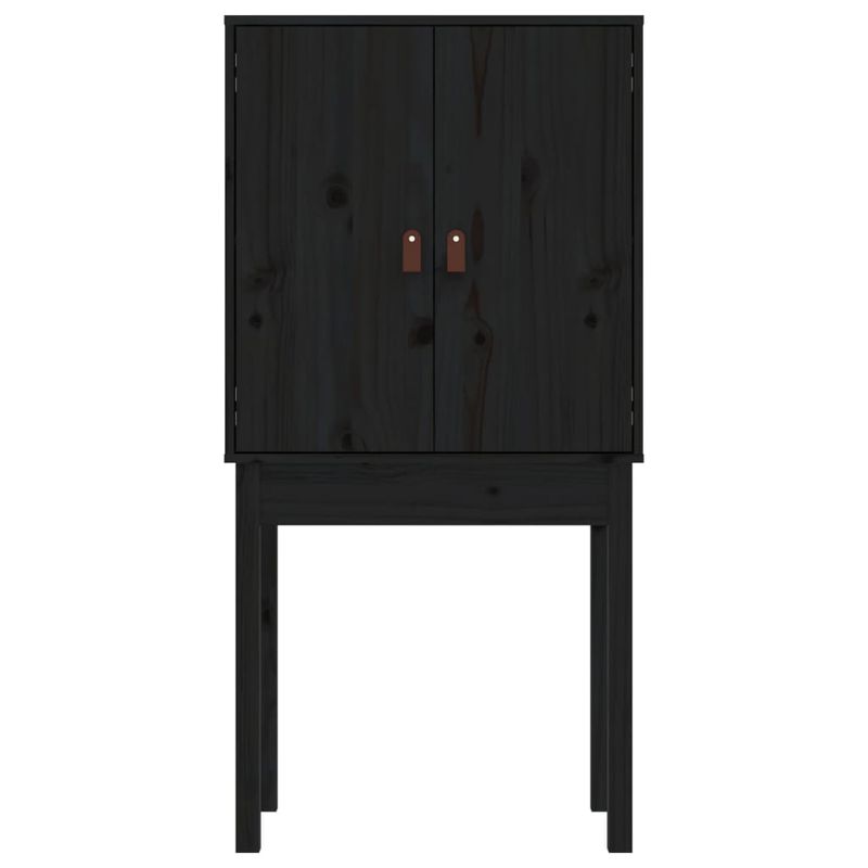 Casa si Gradina - Mobilier - Comode si corpuri - Corpuri bucatarie - Dulap inalt, negru, 60x40x120 cm, lemn masiv de pin - Infinity.ro
