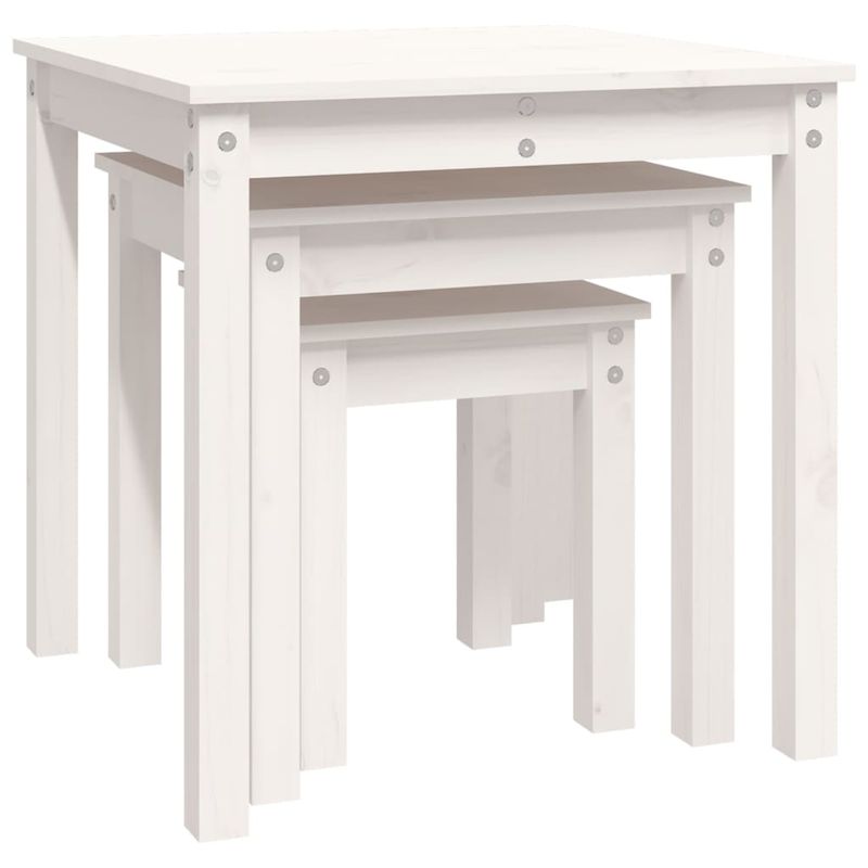 Casa si Gradina - Mobilier - Mese si birouri - Mese living - Mese suprapuse, 1 buc., alb, lemn masiv de pin - Infinity.ro