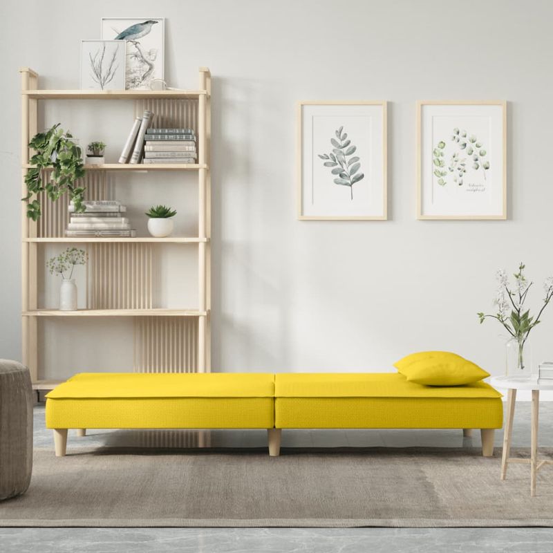 Casa si Gradina - Mobilier - Canapele si coltare - Canapele - Canapea extensibila, galben deschis, material textil - Infinity.ro