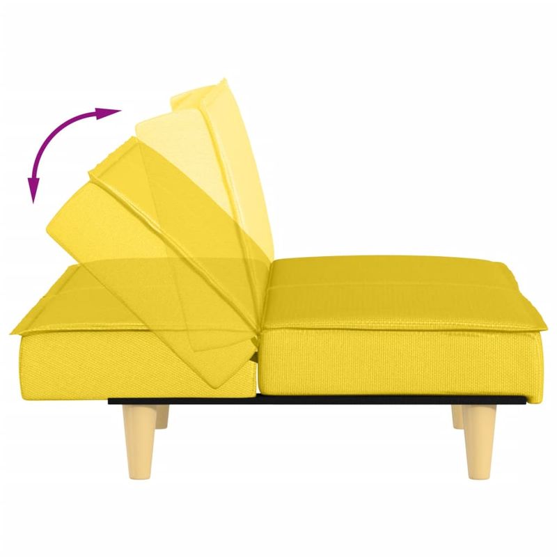 Casa si Gradina - Mobilier - Canapele si coltare - Canapele - Canapea extensibila, galben deschis, material textil - Infinity.ro