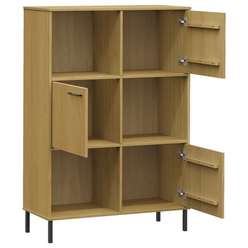 Casa si Gradina - Mobilier - Biblioteci si rafturi - Biblioteci - Biblioteca cu picioare metalice OSLO, maro, 90x35x128,5 cm lemn - Infinity.ro