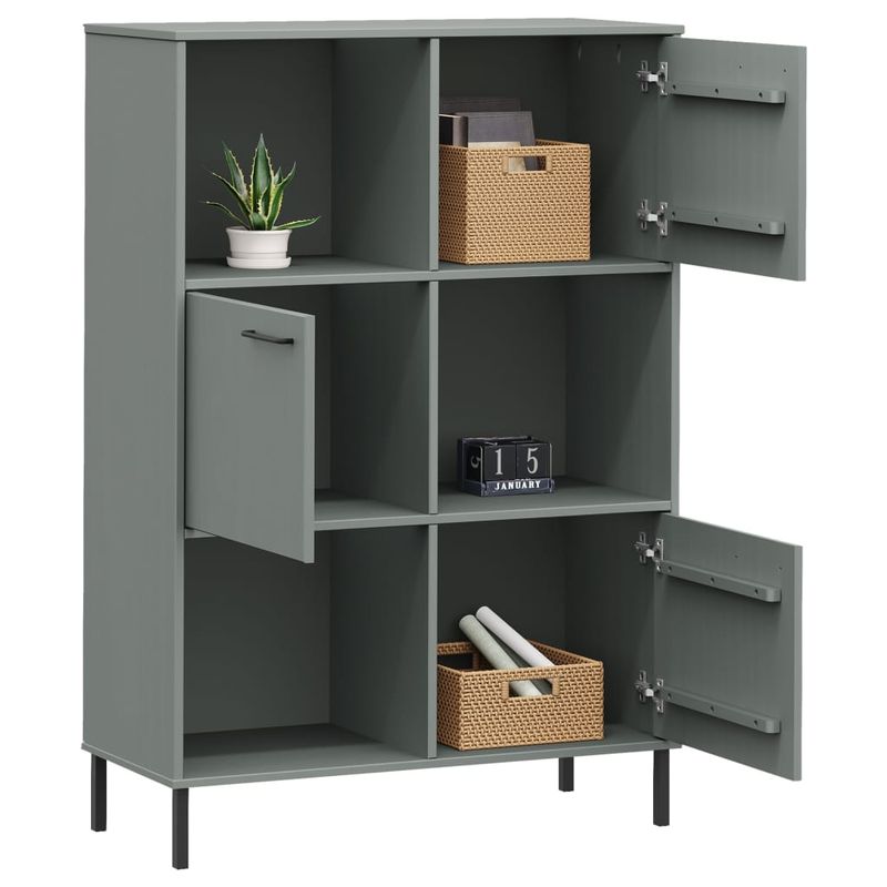 Casa si Gradina - Mobilier - Biblioteci si rafturi - Biblioteci - Biblioteca cu picioare metalice OSLO, gri, 90x35x128,5 cm, lemn - Infinity.ro