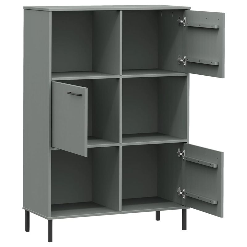Casa si Gradina - Mobilier - Biblioteci si rafturi - Biblioteci - Biblioteca cu picioare metalice OSLO, gri, 90x35x128,5 cm, lemn - Infinity.ro