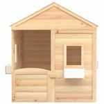 Jucarii, Copii si Bebe - Jucarii si jocuri - Jucarii de exterior - Casute si corturi copii - Casa de joaca, usa cu blocare/ghivece de flori, lemn masiv brad, maro - Infinity.ro