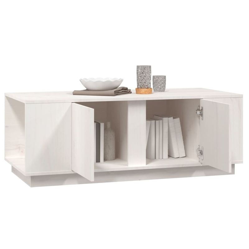 Casa si Gradina - Mobilier - Mese si birouri - Masute de cafea - Masuta de cafea, alb, 110x50x40 cm, lemn masiv de pin - Infinity.ro