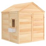 Jucarii, Copii si Bebe - Jucarii si jocuri - Jucarii de exterior - Casute si corturi copii - Casa de joaca, usa cu blocare/ghivece de flori, lemn masiv brad, maro - Infinity.ro