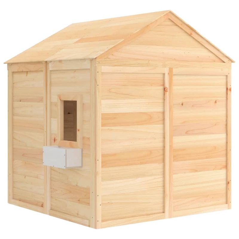 Jucarii, Copii si Bebe - Jucarii si jocuri - Jucarii de exterior - Casute si corturi copii - Casa de joaca, usa cu blocare/ghivece de flori, lemn masiv brad, maro - Infinity.ro