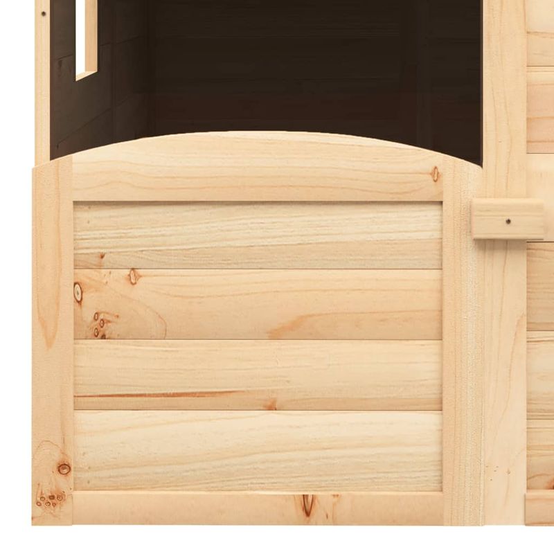 Jucarii, Copii si Bebe - Jucarii si jocuri - Jucarii de exterior - Casute si corturi copii - Casa de joaca, usa cu blocare/ghivece de flori, lemn masiv brad, maro - Infinity.ro