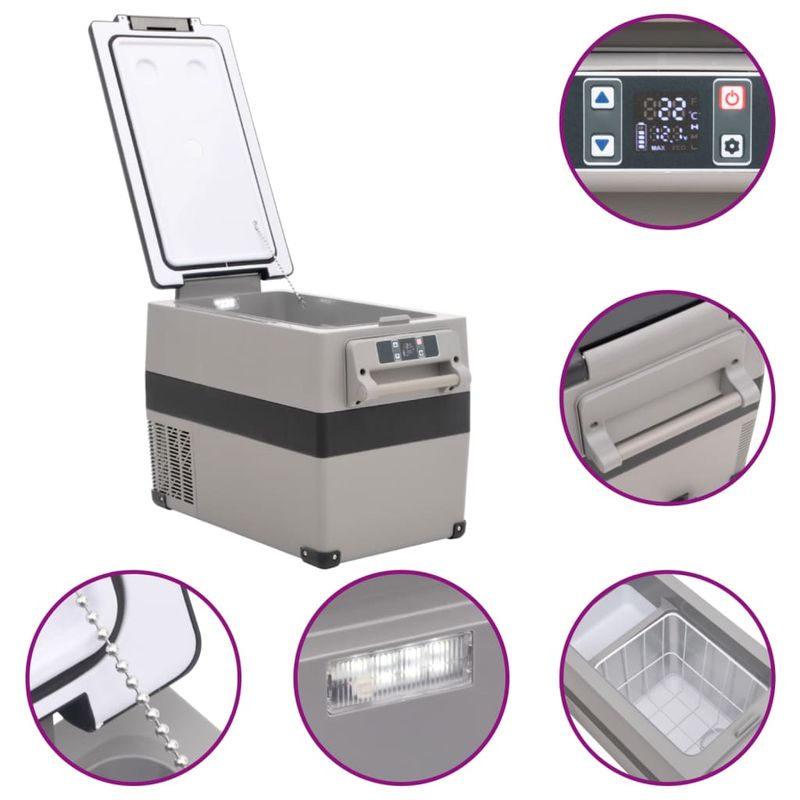 Casa si Gradina - Bucatarie si vesela - Accesorii bar - Termosuri si Cani termos - Lada frigorifica cu maner, negru si gri, 35 L, PP si PE - Infinity.ro