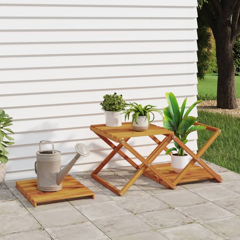 Casa si Gradina - Mobilier - Biblioteci si rafturi - Biblioteci - Raft pliabil cu 3 niveluri, maro, 43x31x63 cm lemn masiv acacia - Infinity.ro