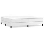Casa si Gradina - Mobilier - Paturi si accesorii - Paturi - Pat box spring cu saltea, alb, 200x200 cm, piele ecologica - Infinity.ro