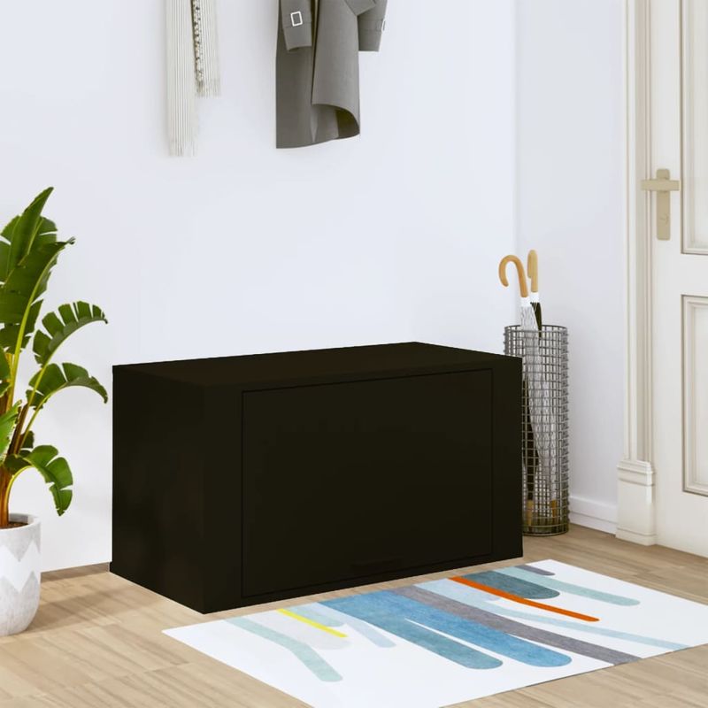Casa si Gradina - Mobilier - Organizare si depozitare - Organizator incaltaminte - Pantofar de perete, negru, 70x35x38 cm, lemn prelucrat - Infinity.ro