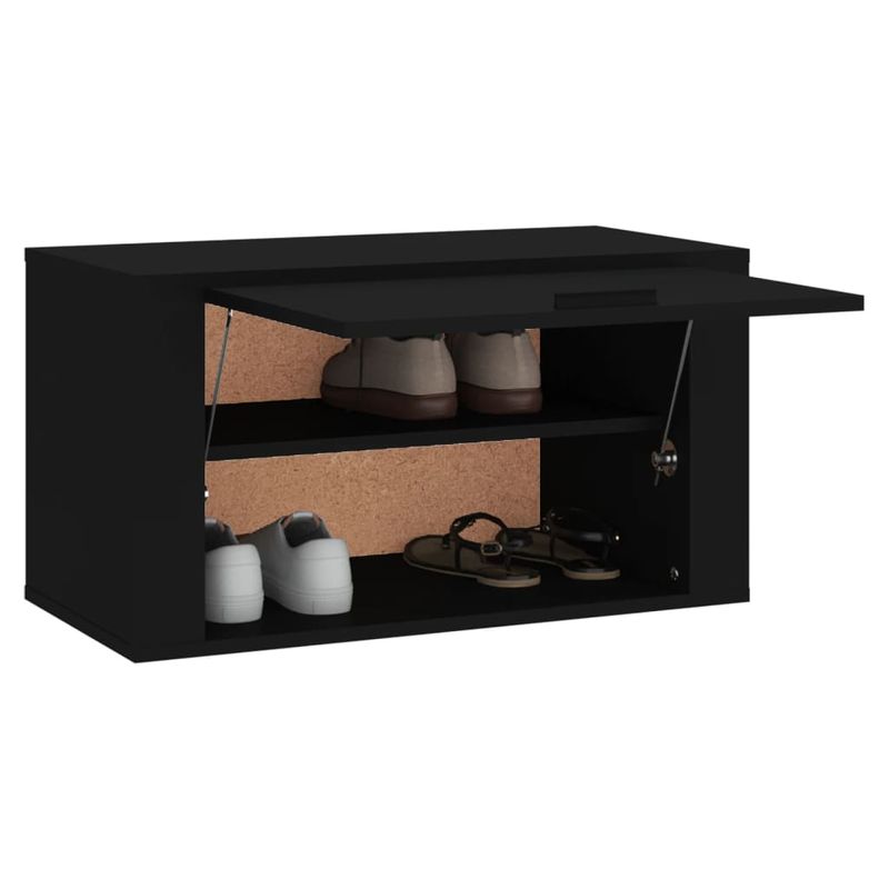 Casa si Gradina - Mobilier - Organizare si depozitare - Organizator incaltaminte - Pantofar de perete, negru, 70x35x38 cm, lemn prelucrat - Infinity.ro