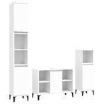 Casa si Gradina - Mobilier - Seturi de mobilier - Seturi baie - Set mobilier de baie, 3 piese, alb, lemn compozit - Infinity.ro
