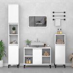 Casa si Gradina - Mobilier - Seturi de mobilier - Seturi baie - Set mobilier de baie, 3 piese, alb, lemn compozit - Infinity.ro
