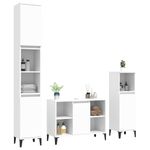Casa si Gradina - Mobilier - Seturi de mobilier - Seturi baie - Set mobilier de baie, 3 piese, alb, lemn compozit - Infinity.ro