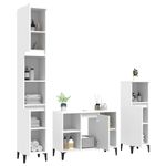 Casa si Gradina - Mobilier - Seturi de mobilier - Seturi baie - Set mobilier de baie, 3 piese, alb, lemn compozit - Infinity.ro