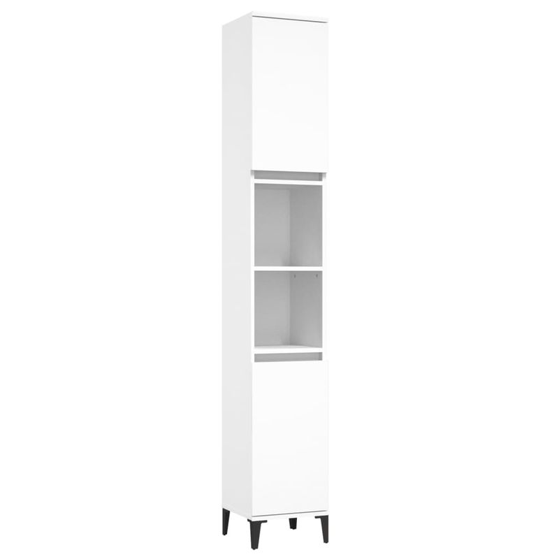 Casa si Gradina - Mobilier - Seturi de mobilier - Seturi baie - Set mobilier de baie, 3 piese, alb, lemn compozit - Infinity.ro