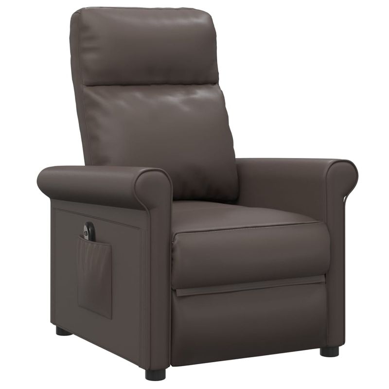 Casa si Gradina - Mobilier - Scaune si fotolii - Fotolii - Fotoliu rabatabil electric, maro, piele ecologica - Infinity.ro
