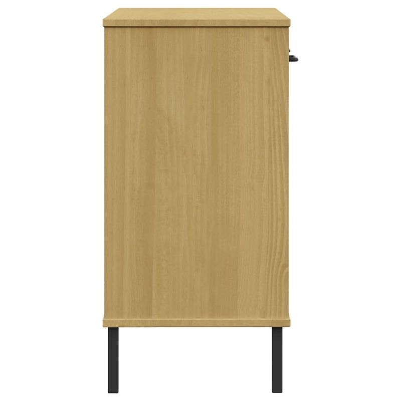 Casa si Gradina - Mobilier - Mese si birouri - Mese living - Noptiera cu picioare metalice „OSLO”, maro, lemn masiv pin - Infinity.ro