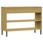 Casa si Gradina - Mobilier - Mese si birouri - Mese living - Noptiera cu picioare metalice „OSLO”, maro, lemn masiv pin - Infinity.ro