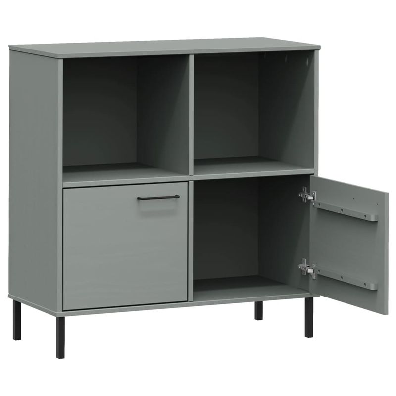 Casa si Gradina - Mobilier - Biblioteci si rafturi - Biblioteci - Biblioteca cu picioare metalice OSLO, gri, 90x35x90,5 cm, lemn - Infinity.ro