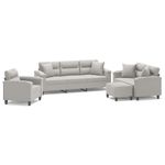Casa si Gradina - Mobilier - Seturi de mobilier - Seturi living - Set de canapele cu perne, 4 piese, gri deschis, microfibra - Infinity.ro