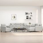 Casa si Gradina - Mobilier - Seturi de mobilier - Seturi living - Set de canapele cu perne, 4 piese, gri deschis, microfibra - Infinity.ro