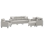 Casa si Gradina - Mobilier - Seturi de mobilier - Seturi living - Set de canapele cu perne, 4 piese, gri deschis, microfibra - Infinity.ro